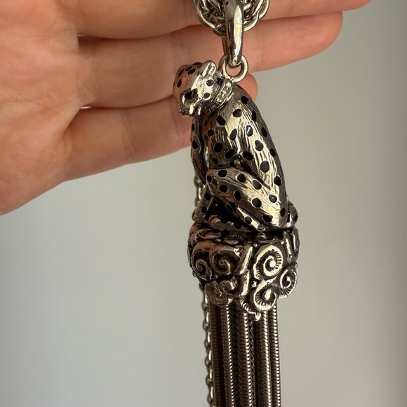 Roberto Cavalli Authentic Silver Color Chunky Panther Necklace - Picture 4 of 8